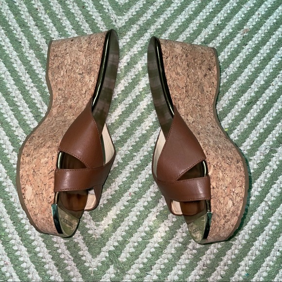 Jimmy Choo Platform Sandals Prima Cork Wedge Slides - Picture 7 of 13